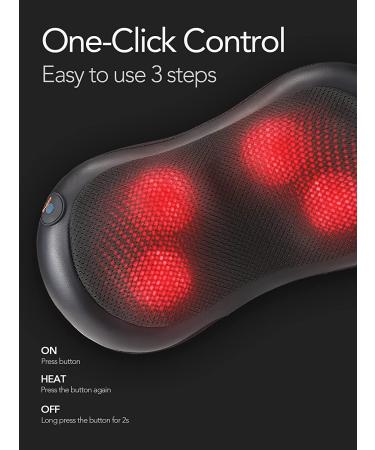 Shiatsu Neck & Back Massager Pillow with Heat - Deep Tissue Kneading for Muscle Pain Relief - Gift for Mom & Dad - Buy Online on GoSupps.com