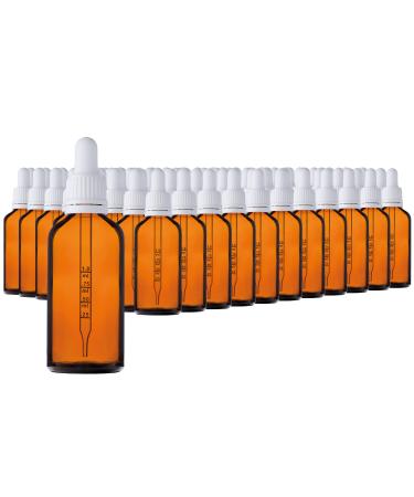Handsunity 50ml-88Stk pipette glass bottle-amber glass pharmacy glass set with white pipette lock including 5 pieces of aids brown las bottles 50ml-88 pieces white cap