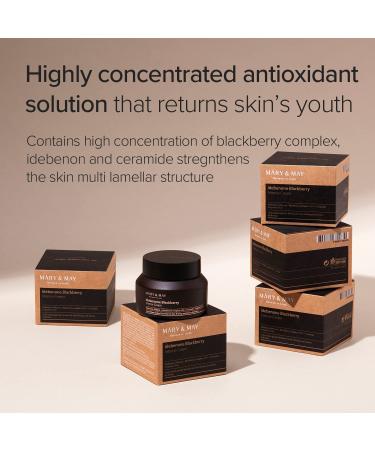 Mary&May Idebenone + Blackberry Complex Intensive Facial Moisturizer Cream 2.46 Fl Oz | Hydrating, Elasticity & Skin Barrier Support | EWG Green Certified - Buy Online on GoSupps.com
