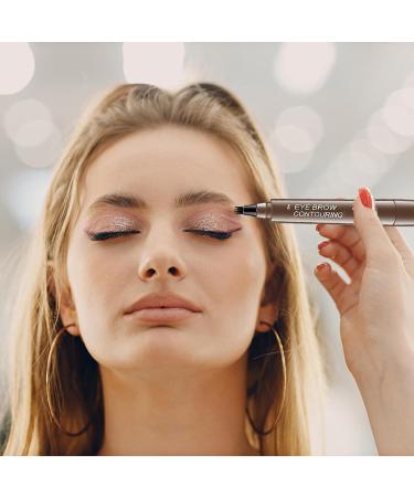 Brow Pencil | 4 Tipped Precise Brow Long-Lasting Eyebrow Makeup Waterproof Microblade Eyebrow Marker for Parties Daily Use Pochy Dark Brown - Buy Online on GoSupps.com