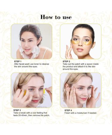 JGSKNE 24K Gold Eye Patches - 10 Pairs: Amino Acid & Collagen Eye Masks for Dark Circles, Puffiness, and Face Care - Buy Online on GoSupps.com