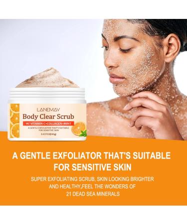 Orange Vitamin C Body Scrub for Face and Body Deep Exfoliating Moisturizing Smoothing & Softening Strawberry Skin for Men and Women - Buy Online on GoSupps.com