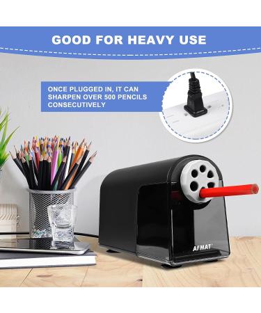 Heavy Duty Electric Pencil Sharpener  6 Holes  AFMAT Classroom Pencil Sharpener for 6-11mm Pencils  Auto Stop  Super Fast  Never Eat Pencils  School Teacher Must Have Pencil Sharpeners Plug in  Black - Buy Online on GoSupps.com