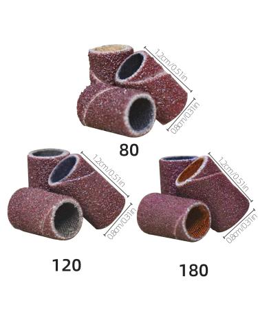 RedFlow 300 Pcs Sanding Bands #80#120#180 Coarse Fine Grit Efile Sand Set for Nail Drill with Nail Drill Bit - Ideal for Natural and Acrylic Nails (Set 2) - Buy Online on GoSupps.com