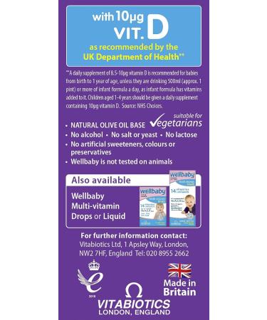 Vitabiotics Wellbaby Vit D Drops 30ml - Essential Vitamin D Supplement - Buy Online on GoSupps.com