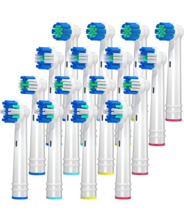 Replacement Brush Heads for Oral B (16 Count), Electric Toothbrush Heads Compatible with Oral B Braun Pro 1000, 7000/Pro 1000/500-Includes 4 Sensitive, 4 Floss, 4 Precision & 4 Whitening 16 Pack B