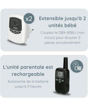 Alecto DBX80BK Baby Monitor - 3km Range Rechargeable VOX Function - Black/White - International Shipping Available - Buy Online on GoSupps.com