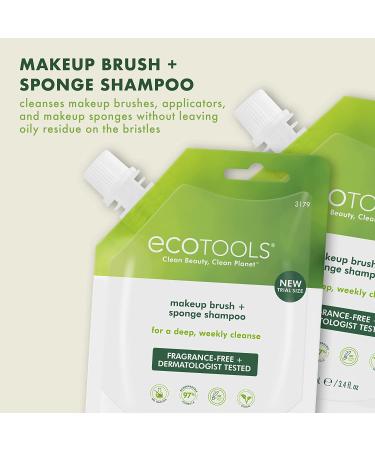 EcoTools Makeup Brush Cleaner - Hypoallergenic & Fragrance Free Cleansing Shampoo, 3.4 fl oz (2 Pack) - Travel Size - Buy Online on GoSupps.com