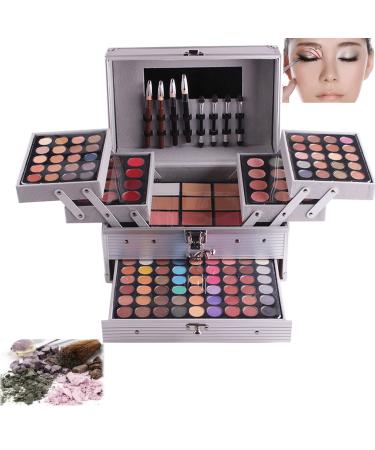 MKNZOME Makeup case filled 132 colors all in one makeup set open case filled with makeup for beginners or professionals makeup set including eye shadow lip gloss