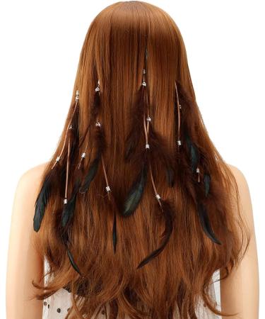 MWOOT 4Pcs Feather Hair Clips Boho Extensions - Handmade Festival Hair Accessories for Women - Buy Online on GoSupps.com