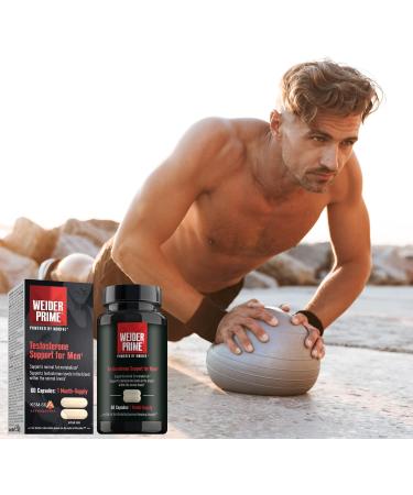Weider Prime Testosterone Support for Men | Ashwagandha Extract (KSM-66) | Energy, Muscle, Focus | 60 Capsules - Buy Online on GoSupps.com