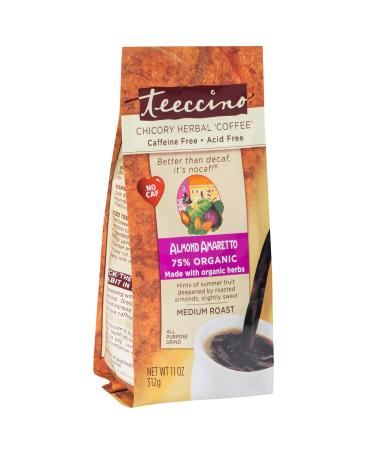 Teeccino Chicory Herbal Coffee Medium Roast Caffeine Free Almond Amaretto 11 oz (312 g)