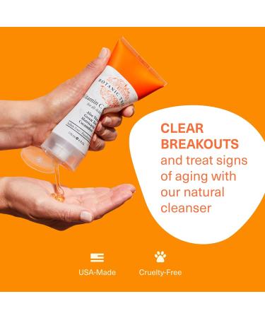 Botanic Tree Vitamin C Facial Cleanser for All Skin Types - 6 Fl Oz - Anti Aging Face Wash for Women & Men - Minimize Acne Scars, Brighten Skin, Reduce Breakouts - Buy Online on GoSupps.com