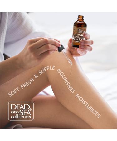 Dead Sea Collection Body Oil for Dry Skin | Coconut & Vitamin E Moisturizer | Anti-Aging Skin Elasticity Support (4 fl.oz) - International Shipping Available - Buy Online on GoSupps.com