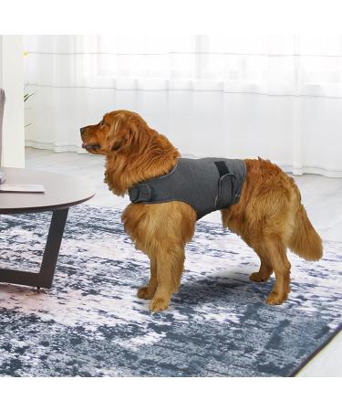 Yuehuam Dog Anxiety Relief Coat Dog Anxiety Calming Vest Jacket for Thunderstorm Breathable Dogs Shirts with Reflective Strip Puppy Anxiety Calming Vest Wrap Heather Grey S - Buy Online on GoSupps.com