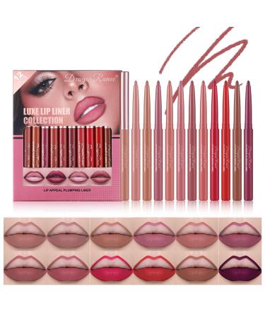 Lot de crayons l vres mats 12 couleurs hautement pigment s contour des l vres imperm able longue dur e naturel pour femme