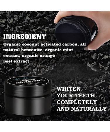 Natural Activated Charcoal Teeth Whitening Powder Set with Bamboo Brush - No Enamel or Gum Damage - WUBLSYAN - Buy Online on GoSupps.com