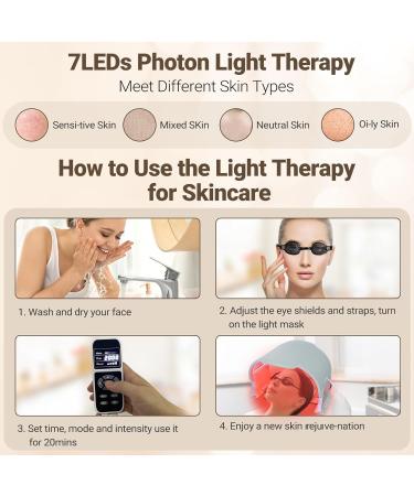 990pcs LED Infrared Face Mask - 7 Colors Light Therapy Device for Home Skincare & Beauty Treatment - Buy Online on GoSupps.com