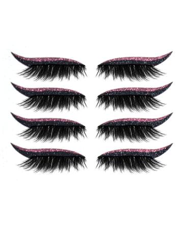 shlutesoy 4 Pair Eye Shadow Decals Attractive Recycled Plastic Easy to Install Eyelid Cosmetic Decals for Pink