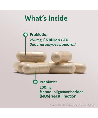 Jarrow Formulas Saccharomyces Boulardii + MOS 5 Billion 180 Veggie Caps - Probiotic + Prebiotic - Intestinal Tract Support  - Buy Online on GoSupps.com