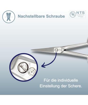 NTS-Solingen Industrial Cup Scissors | Curved Thread Cutter | Nickel-Plated C45 Steel | 14 cm (5.5 inch) | Made in Solingen | Precision Cutting Tools - Buy Online on GoSupps.com