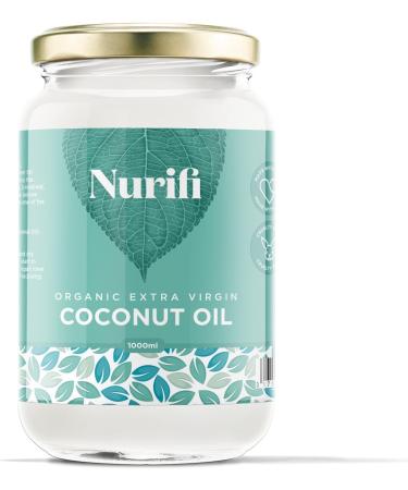 Organic Extra Virgin Coconut Oil - 1L Pure Raw & Cold Pressed for Cooking, Baking, Haircare & Skincare - Buy Online on GoSupps.com