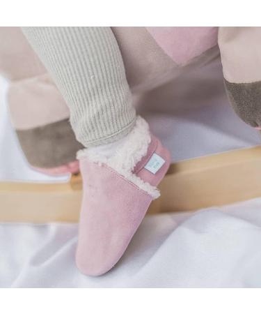 Dotty Fish Suede Baby Slippers | Warm Fleece Lined | Non-Slip Soft Sole Infant Toddler Shoes for Boys Girls, 0-6 Months to 5-6 Years | 2-3 Years Soft Pink - Buy Online on GoSupps.com