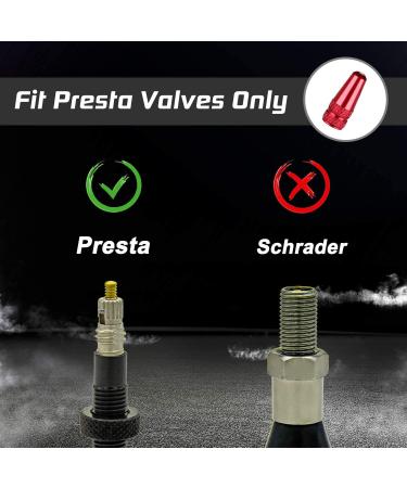 Bike Presta Valve Caps - Aluminum Alloy Dust Covers for Presta/French Valves, 5-Pack Red - Buy Online on GoSupps.com