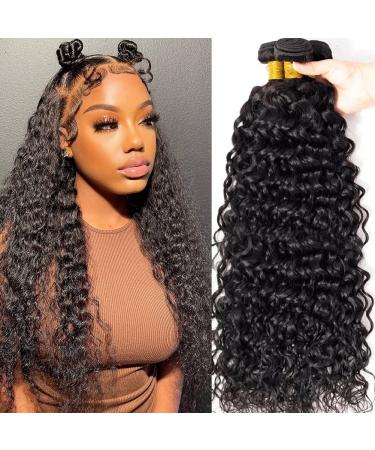vallbest Brazilian Water Wave Human Hair Bundles Water Curly Virgin Hair Hundle (22 24 26 Inch) Wet and Wavy Bundle Human Hair Weave Extensions Remy Hair Bundles Water Curly Hair With Bundles Water Wave Bundles 22 24 26