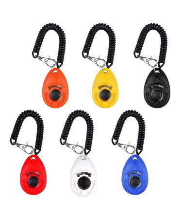 Dog Clicker 6 Pcs Clicker Dog Training Dog Clicker Training with Wrist Strap Big Button Clicker Training for Pet Dog Puppy Cat Bird 6 Colors