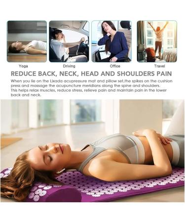 Buy Dunlap Massage Cushion - Non-Slip Acupressure Pillow for Back Pain Relief | 3pc Purple Sensi Massage Mat & Foot Massager | International Shipping Available - Buy Online on GoSupps.com