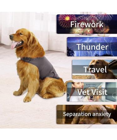 Dog Calming Coat | Thunder Jacket with Reflective Stripes for Fear Relief | Stress-Free Pet Vest in Heather Gray - Buy Online on GoSupps.com