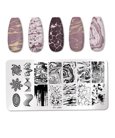 Nail Stamping Plates Marble Pattern Nail Art Plate Stencil Tools Stainless Steel Nail Plate Template
