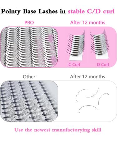 Premade Fans Eyelash Extensions 14D-C-0.05-12 Premade Volume Lash Extensions 320 Fans Pointed Base Fans 0.07 Premade Volume Fans C D Curl(14D-C-0.05-12) 12 mm 14D-C-0.05 - Buy Online on GoSupps.com