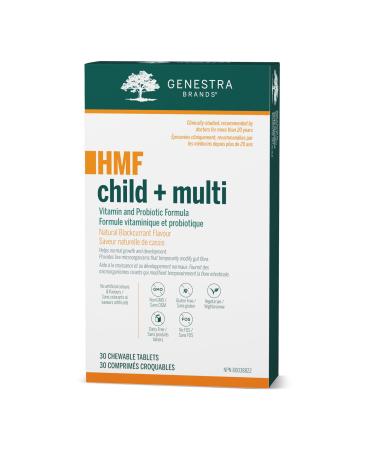 Genestra Brands - HMF Child + Multi - Vitamin and Probiotic Formula - supports Immune Gastrointestinal and Overall Health - 30 Chewable Tablets - Natural Blackcurrant Flavour