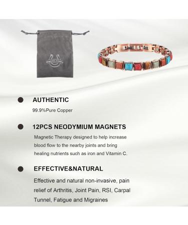 Copper Ankle Bracelet for Women - Pure Copper Turquoise Magnetic Anklet Jewelry 3500 Gauss - Shop Now - Buy Online on GoSupps.com