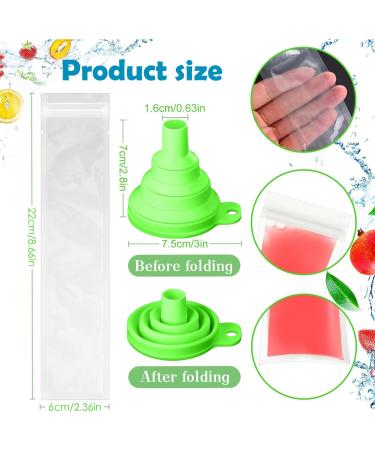 50 Pack Healthy Homemade Ice Bags BPA Free with Funnel for Yogurt Ice Candy Ice Cream - Buy Online on GoSupps.com