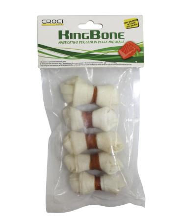BBQ Croci - bone with salmon meat reward brazen for dogs made of natural cowhide dental stick for gear cleaning 6 cm - 5 pc salmon 1 piece (1 Pack)