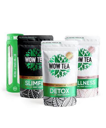 ATOP LLC WOW TEA Full Mint Bundle Detox tea for weight loss and belly fat belly bloating relief formula with peppermint