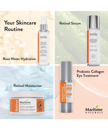 Maritime Naturals Probiotic + Collagen Eye Cream with Organic Aloe & Hyaluronic Acid Nourishing Eye Cream for Women and Mens Skin Care Collagen Cream for Brighter Eyes Organic Skincare 30ml - Buy Online on GoSupps.com