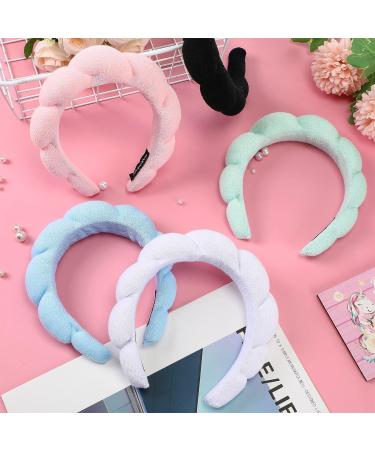 5 Pcs Spa Sponge Headband for Women - Non Slip, Absorbent, Terry Cloth Fabric - Makeup & Face Washing Hairband - Buy Online on GoSupps.com