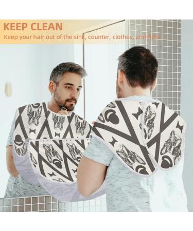 Watercolor Dog Beard Bib Apron - Non-Stick Waterproof Hair Catcher for Men | Perfect Grooming Gift - Buy Online on GoSupps.com