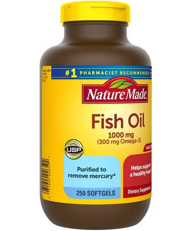 Nature Made Fish Oil 1000 mg - 250 Softgels | Omega-3 Supplement for Heart Health - Buy Online on GoSupps.com