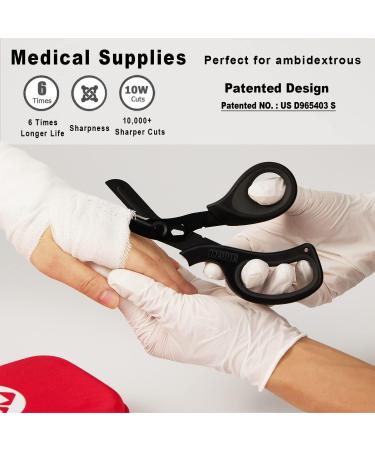 MEUUT 2 Pack 8-Inch Medical Trauma Shears- Patented Surgical Grade Stainless Steel EMT Scissors for Doctors, Nurses, EMT Workers - Black (2 Pack) - Buy Online on GoSupps.com