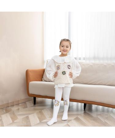 Silkglory 3PCS Baby Toddler Tights with Cute Glitter Print - Seamless Cotton Pantyhose for Girls 2-4 Years - Grey/Pink/Ginger - Buy Online on GoSupps.com