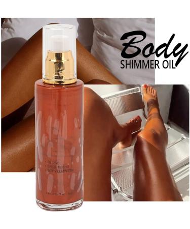 Shimmering Body Oil Body Highlighter Makeup Lotion Highlight Body Liquid Long Lasting Moisturizing Highlight Body Luminizer Oil for Body Face Legs 80g - Buy Online on GoSupps.com