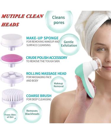 Electric Facial Spin Brush Set for Deep Cleansing and Exfoliating - 4 Brush Heads Included, Perfect for Blackhead Removal and Skin Massage - Ideal Gift for Teenage Girls - Buy Online on GoSupps.com