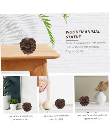 Beavorty Vintage Wooden Animal Statue - Mini Office Desk Decoration | Unique Home Protection Sculpture (4.5x4.5x4cm) - Buy Online on GoSupps.com