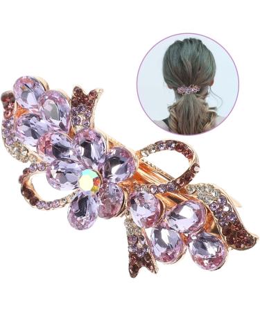 Angoily Rhinestone Hair Clip Hair Barrettes for Women Thick Hair Rhinestones Hair Clips for Women Formal Mini Claw Clips for Hair Rhinestones Hair Barrette Girl Metal Bride Top Clip Purple - Buy Online on GoSupps.com