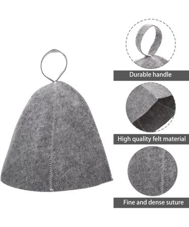 Premium Gray & White Sauna Cap for Men & Women - 2-Piece Felt Sauna Hat Set | Saunahut - Buy Online on GoSupps.com